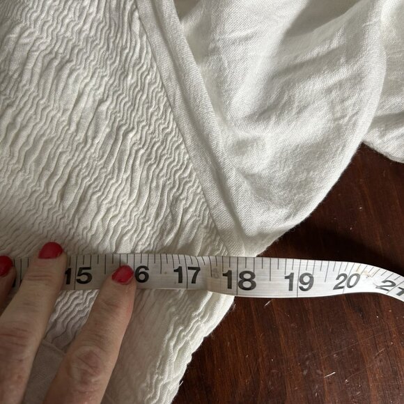 Free People Women's White Button Front Wrap Maxi Dress Medium Boho Fairy Beach - Picture 9 of 10